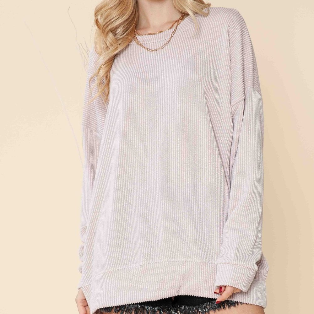WAVE RIB OVERSIZED SWEATSHIRT